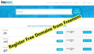 Register Free Domains from Freenom