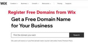 Register Free Domains from Wix